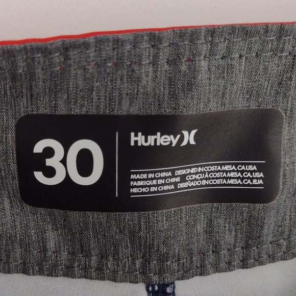 Hurley Phantom Striped Red & Blue Skate Surf Board Shorts - Picture 5 of 6